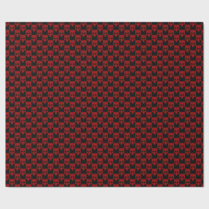 Papier Cadeau Blocage en gras du crâne rouge sang sur noir