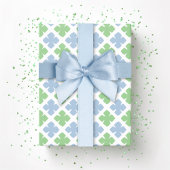 Papier Cadeau Block Diamond Clover in Slate and Green