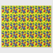 Papier Cadeau Blocs de construction en plastique coloré - Jaune (Plat)