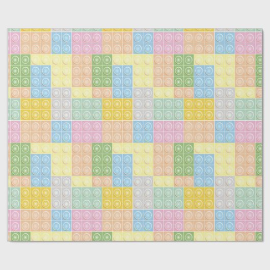 Papier Cadeau Blocs de construction Pastel (Plat)