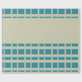 Papier Cadeau Blocs gris et turquoise (Plat)