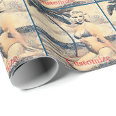Papier Cadeau Blonde Kneeling Modèle de bikini Thunder_Cove (Coin rond)
