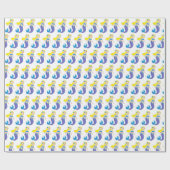 Papier Cadeau Blonde nage Sirène fille pourpre Queue Océan Mer (Plat)