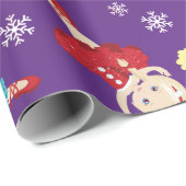 Papier Cadeau Blonde Noël Ballerina (Coin rond)