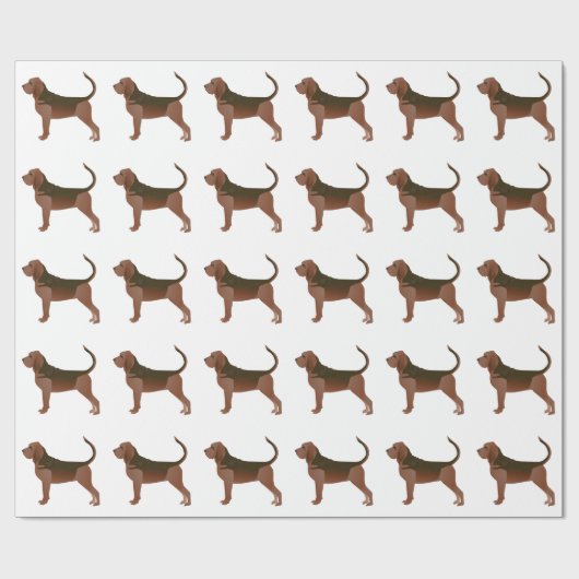 Papier Cadeau Bloodhound Basic Breed Illustration Silhouette (Plat)