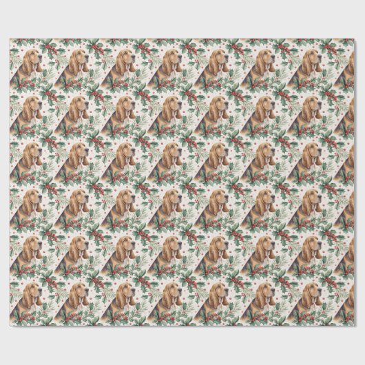 Papier Cadeau Bloodhound Christmas Wrapping Paper (Plat)