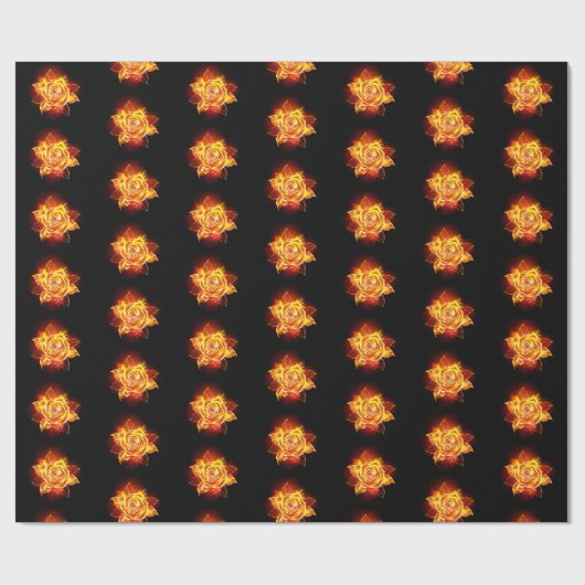 Papier Cadeau Blooming Fire Rose (Plat)