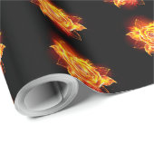 Papier Cadeau Blooming Fire Rose (Coin rond)