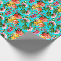 BLOOMS FLORAUX VINTAGES CLAIRS SUR AQUA