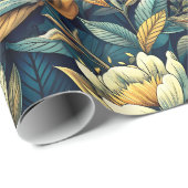 Papier Cadeau Blooms stylés (Coin rond)