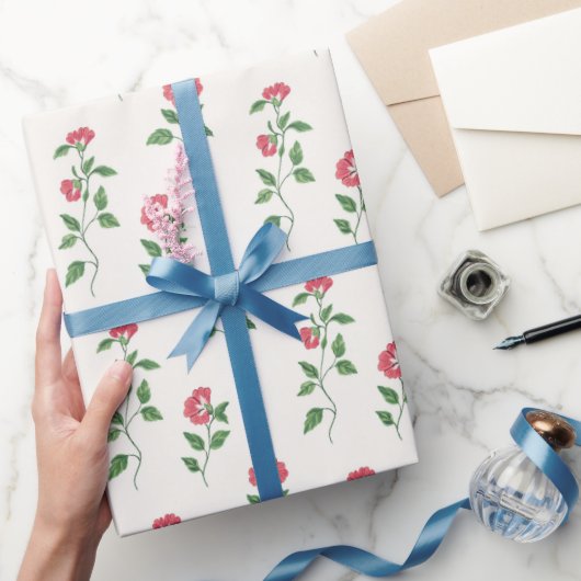 Papier Cadeau Blossom rouge vintage (Cadeaux)
