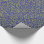 Papier Cadeau Blue and Gold Abstract (Coin)