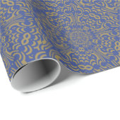 Papier Cadeau Blue and Gold Abstract (Coin rond)