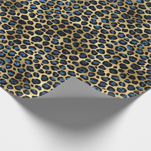 Papier Cadeau Blue and Gold Leopard Series Design 4 (Coin)