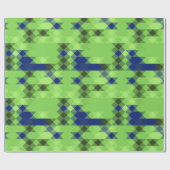 Papier Cadeau blue and green geometric pattern (Plat)