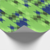 Papier Cadeau blue and green geometric pattern (Coin)