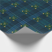 Papier Cadeau Blue and Green Plaid Teddy Bear Wrapping Paper (Coin)