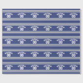 Papier Cadeau Blue and Silver Sports Jersey Nom personnalisé Num (Plat)