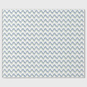 Papier Cadeau Blue and White Abstract Flowers (Plat)