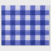 Papier Cadeau Blue and White Bold Checkered Plaid Design  (Plat)