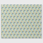 Papier Cadeau Blue and Yellow Floral  (Plat)
