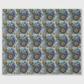 Papier Cadeau Blue aqua steampunk gears, cogs, clock faces (Plat)