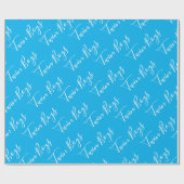 Papier Cadeau Blue Baby Boy Script Twin Boys Wrapping Papier (Plat)