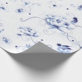 Papier Cadeau Blue Bird Rose Chinoiserie Floral (Coin)