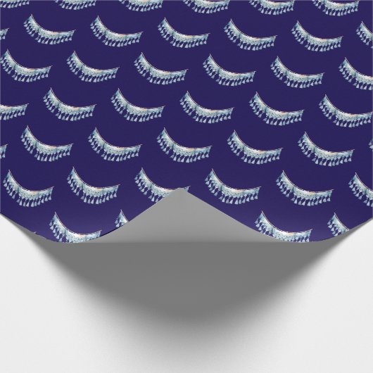 Papier Cadeau Blue Boho Fringe (Coin)