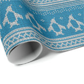 Papier Cadeau Blue Bouton (Coin rond)