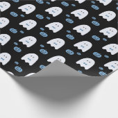 Papier Cadeau Blue Boy Ghost & Citrouille Halloween Cute Éffraya (Coin)