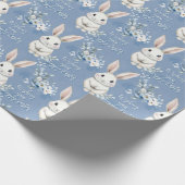 Papier Cadeau Blue Bunny Wishes – Custom Easter Wrapping Paper (Coin)