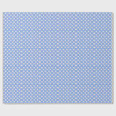Papier Cadeau Blue Checkerboard Daisy Retro  (Plat)