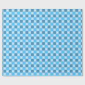 Papier Cadeau Blue Checkered Floral (Plat)