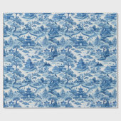 Papier Cadeau Blue Chinoiserie Porcelaine chinese (Plat)