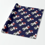Papier Cadeau Blue Christmas Boston Terriers wrapping paper<br><div class="desc">add text or upload your oimage</div>