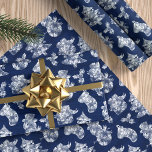 Papier Cadeau Blue Christmas Frost Snowman Rustic<br><div class="desc">Wrap your gifing in this cute chic farmhouse rustic Christmas wrapping paper featuring a pattern of frosty white Christmas elements with a dark blue rustic wood background.</div>