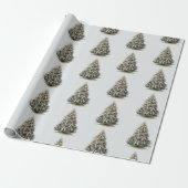 Papier Cadeau Blue Christmas Trees (Déroulé)