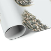 Papier Cadeau Blue Christmas Trees (Coin rond)