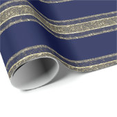 Papier Cadeau Blue Christmas wrapping paper  (Coin rond)