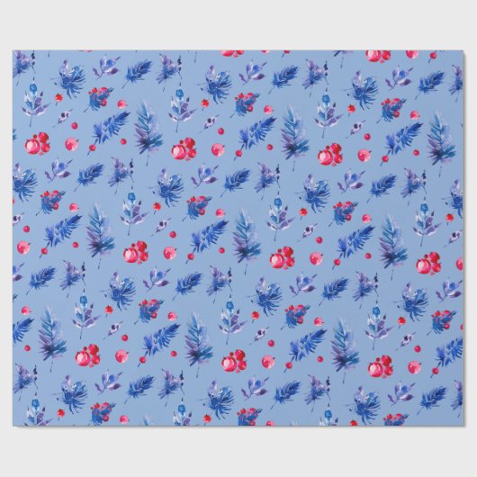 Papier Cadeau Blue Christmas wrapping paper roll (Plat)