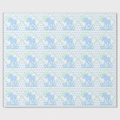 Papier Cadeau Blue Circus mignon Éléphant Anniversaire Ou Baby s (Plat)