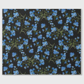 Papier Cadeau Blue Cosmos Flowers (Plat)