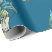 Papier Cadeau Blue Crab pattern (Coin rond)