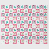 Papier Cadeau Blue Daisy Pop Flower Chic Anniversaire Photo Cade (Plat)