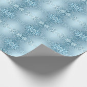 Papier Cadeau Blue Decorative Floral Wrapping Paper (Coin)