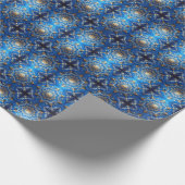 Papier Cadeau Blue Decorative Holiday Wrapping Paper (Coin)