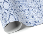 Papier Cadeau Blue Denim Snakeskin (Coin rond)