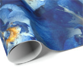 Papier Cadeau Blue dream, Rose Floral Vacances papier d'envelopp (Coin rond)