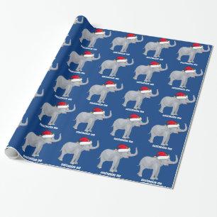 Papier Cadeau Blue Elephant Noël mignon Motif personnalisé